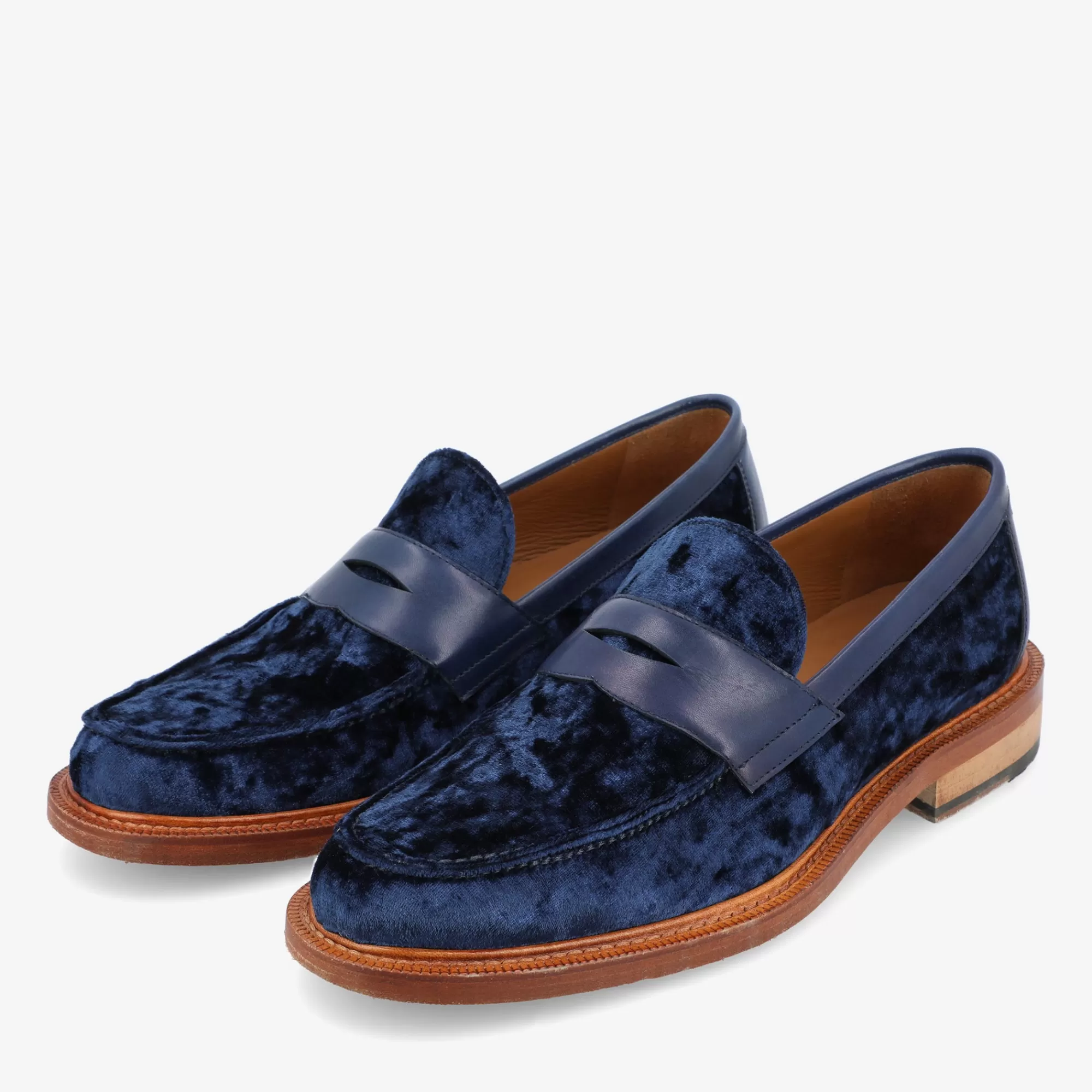 Discount De Fitz Loafer In Diep Azuurblauw - Fluwelen Loafers | Heren Loafers | Schoenen