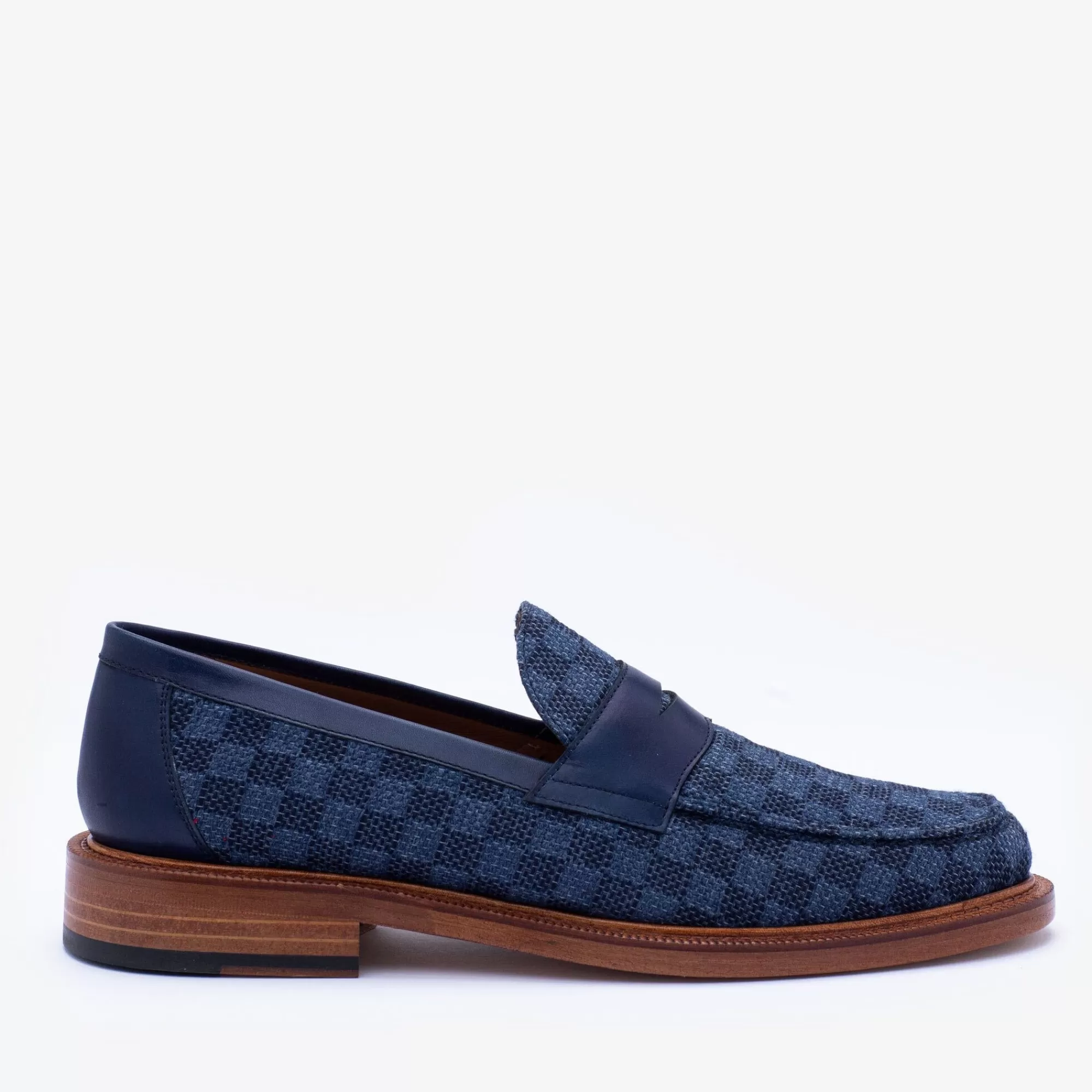 Best Sale De Fitz-Loafer In Blauwe Ruit - Blauwe Loafers | Heren Loafers | Schoenen