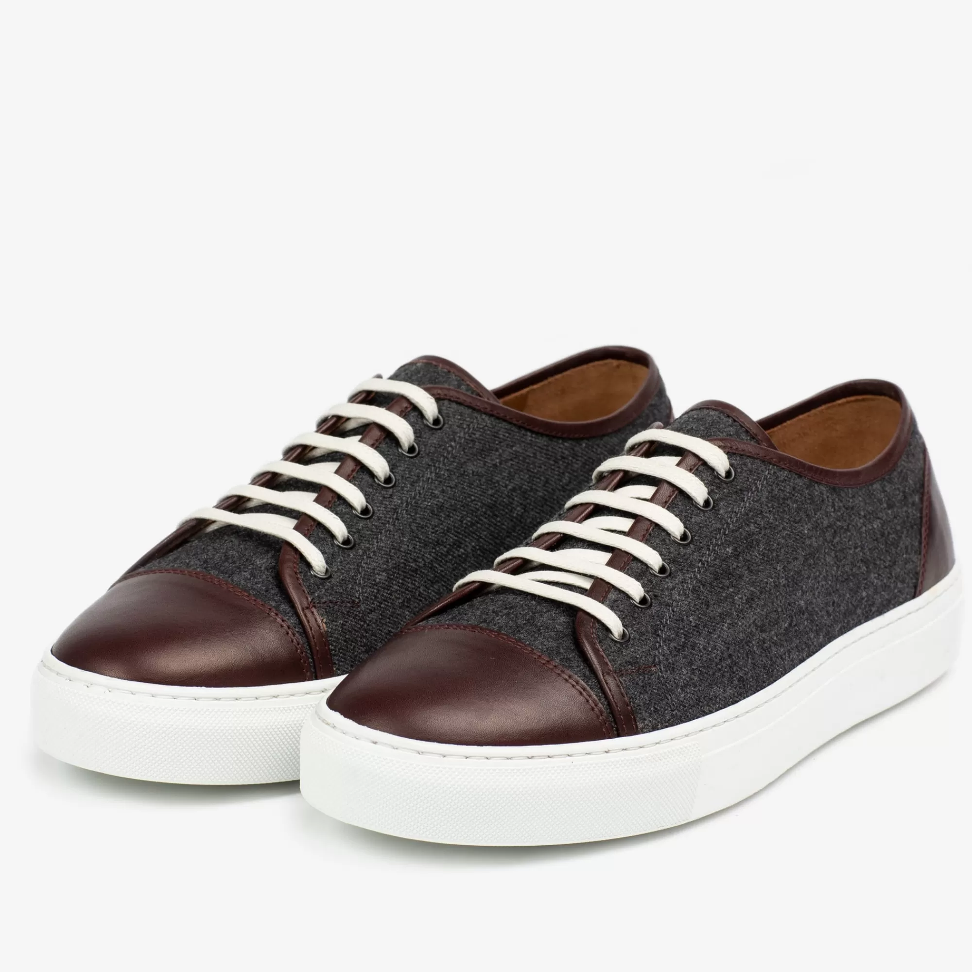 Online De Jack Sneaker In Grijs/Oxblood - Wollen Sneakers | Heren Sneakers