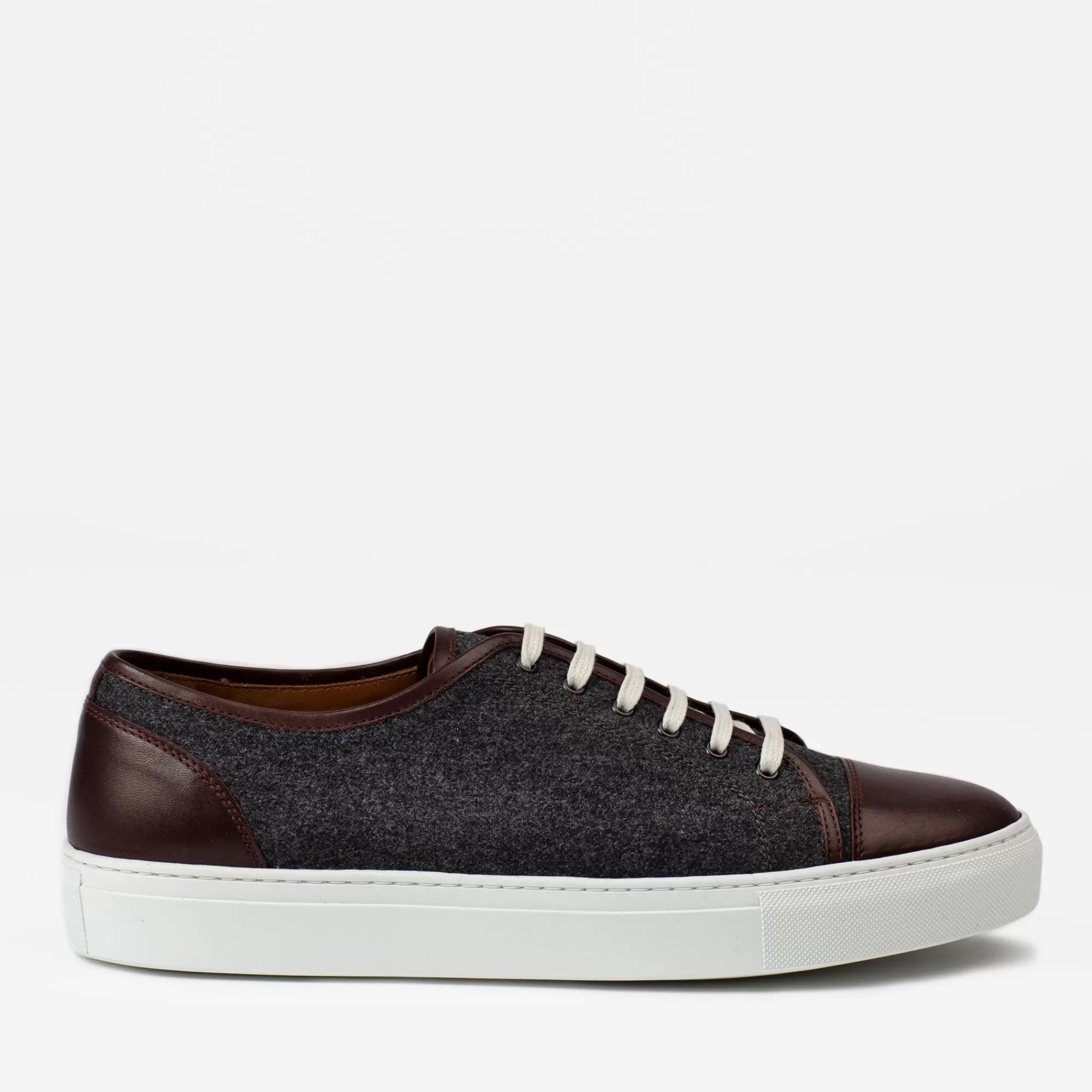 Online De Jack Sneaker In Grijs/Oxblood - Wollen Sneakers | Heren Sneakers