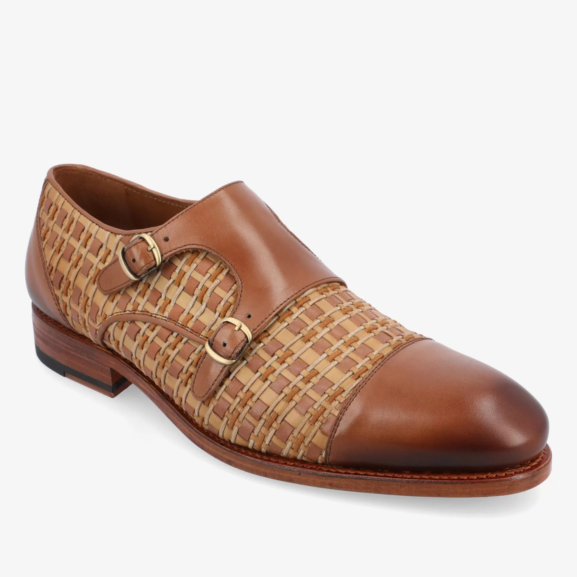 Cheap De Lucca Monk Strap-Schoen In Bruin Geweven | Heren Schoenen