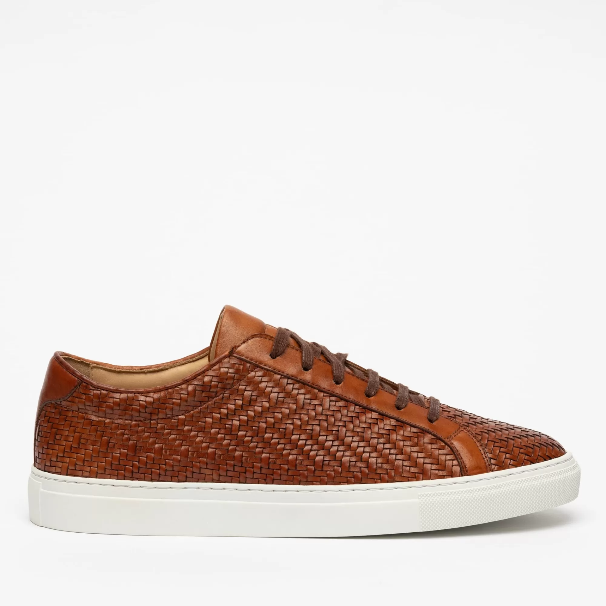 New De Sneaker Van Geweven Bruin Leer | Heren Sneakers