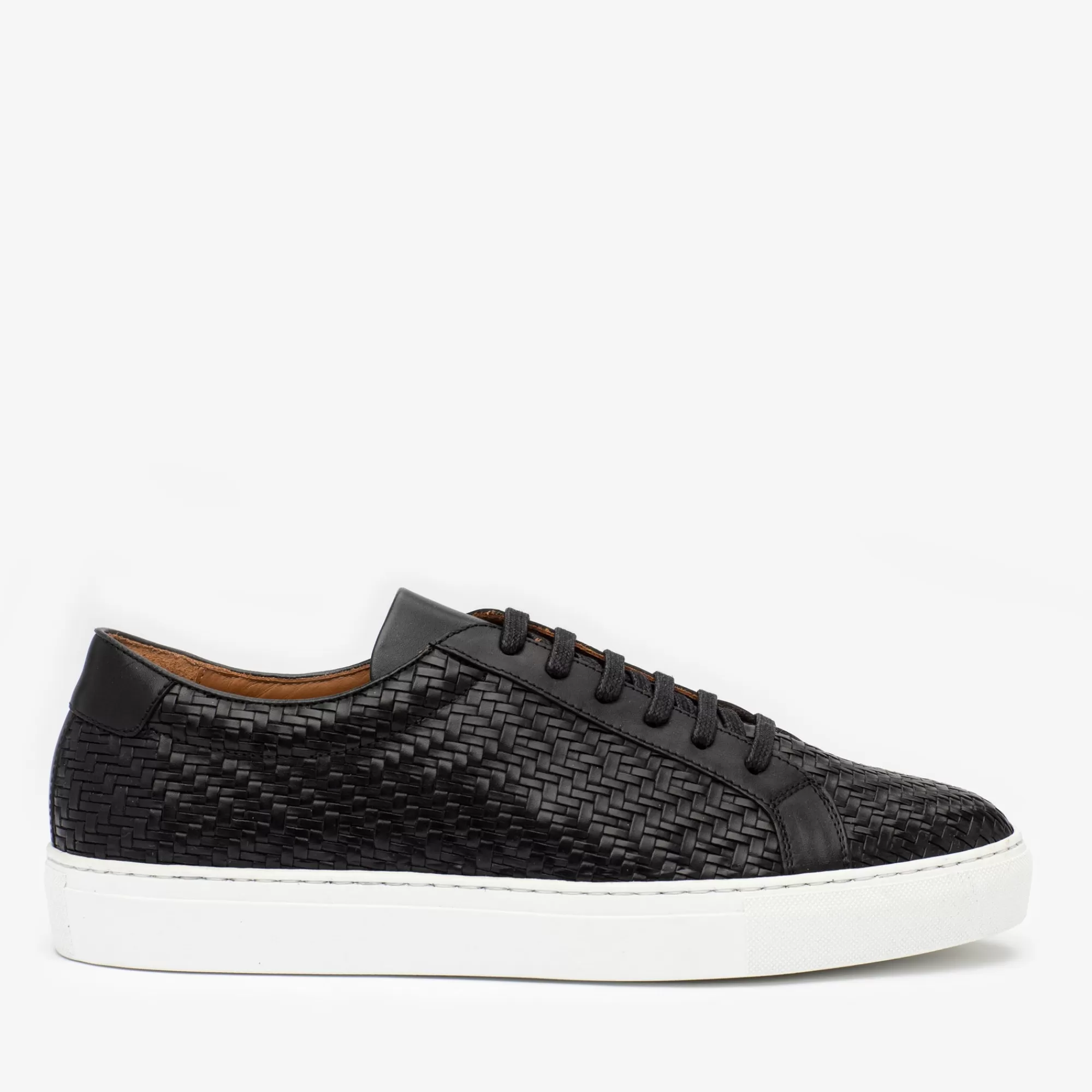 Sale De Sneaker Van Zwart Geweven Leer | Heren Sneakers