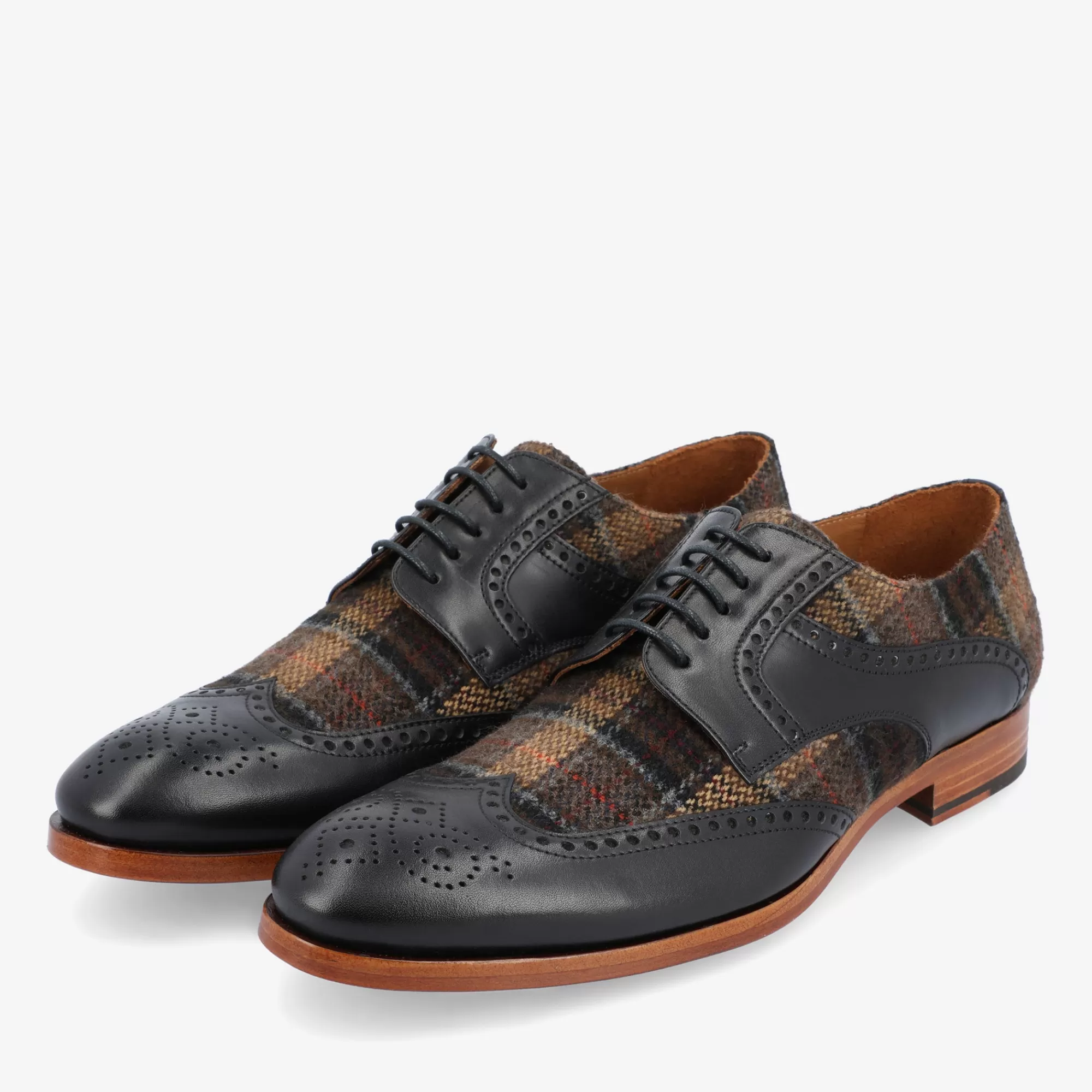 Cheap De Wallace-Schoen In Bruine Tartan | Heren Schoenen